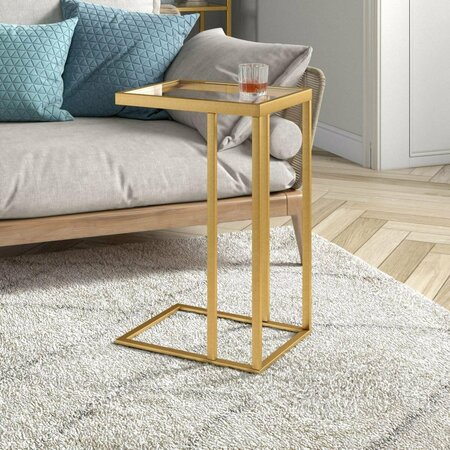 HUDSON & CANAL 16 in. Alexis Rectangular Side Table Brass ST1353